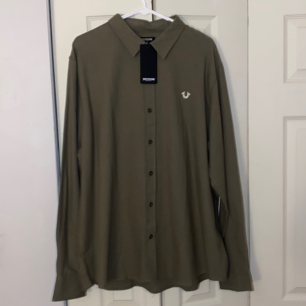 NWT True Religion Button Up Flannel Shirt